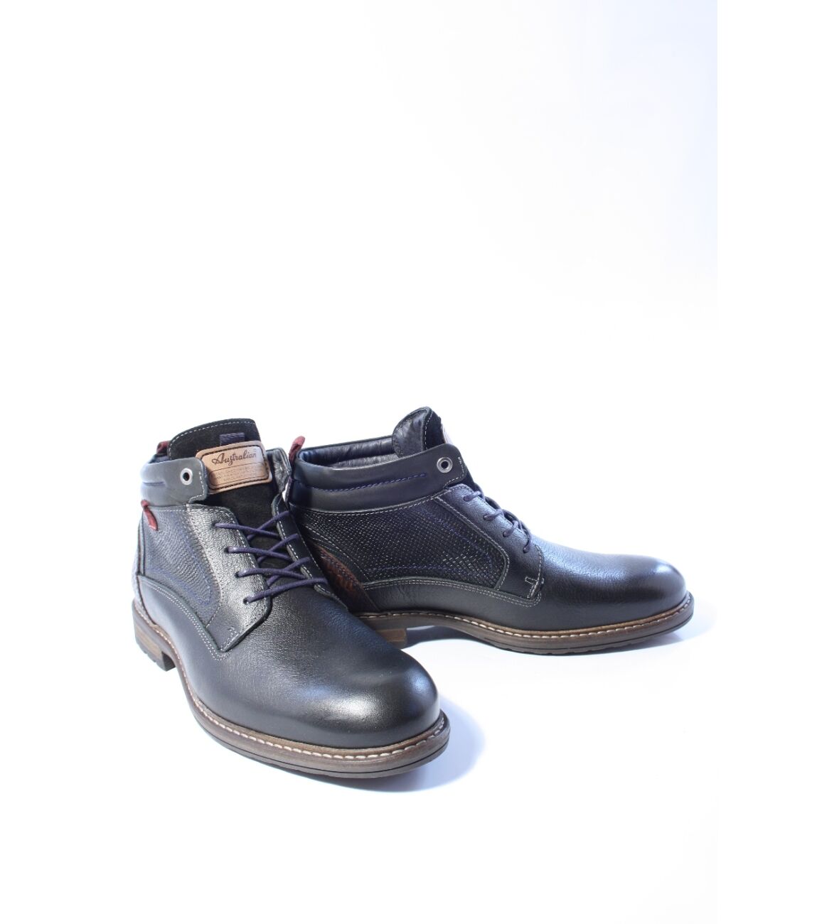 Australian, CONLEY, 15 1212 06 A93, Zwarte half hoge veterboots wijdte G